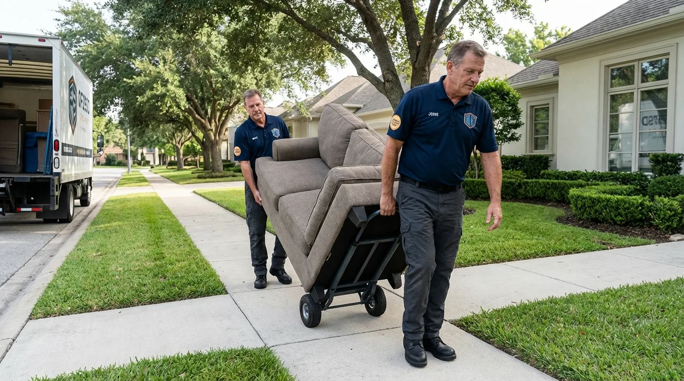 Local residential moving crew loading furniture in Pennsauken, NJ